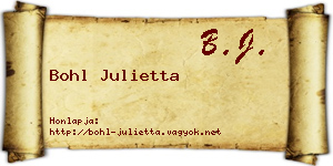 Bohl Julietta névjegykártya